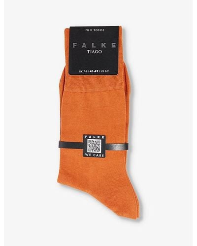 FALKE Tiago Branded-sole Cotton-blend Socks - Orange