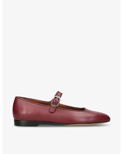Le Monde Beryl Mary Jane Leather Flats - Red