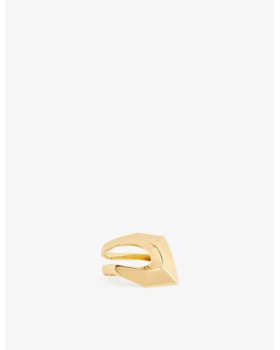 Alexander McQueen Double Gold-toned Brass Ring - Metallic