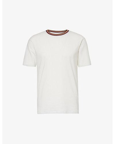 Paul Smith Striped-trim Regular-fit Cotton-jersey T-shirt X - White