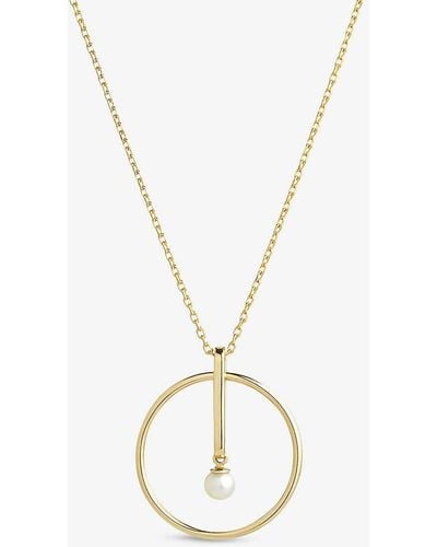 The Alkemistry Ruifier Astra Moonlight 18ct Yellow-gold And Akoya Pearl Pendant Necklace - Metallic