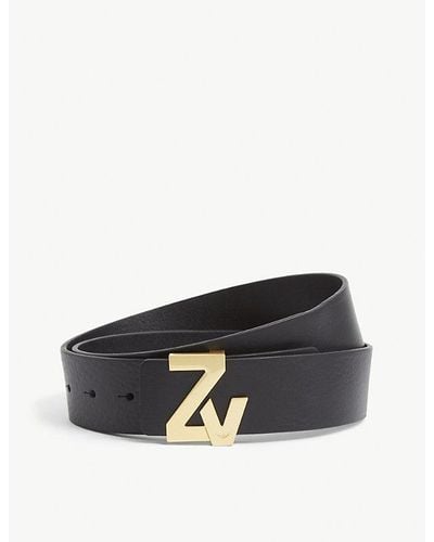 Zadig & Voltaire Logo-buckle Leather Belt - Black