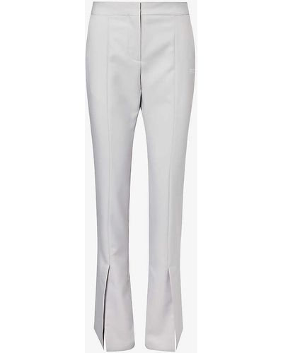Off-White c/o Virgil Abloh Corporate Tech Brand-print Slim-fit Woven Trousers - Grey
