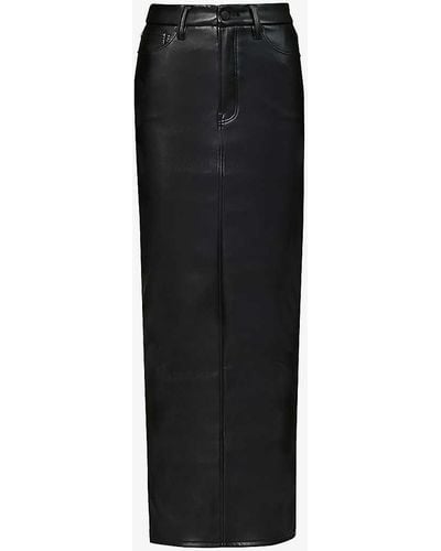 GOOD AMERICAN Uniform Slim-fit Faux-leather Maxi Skirt - Black
