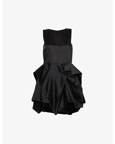 JW Anderson Asymmetric-hem Slim-fit Woven Mini Dress - Black