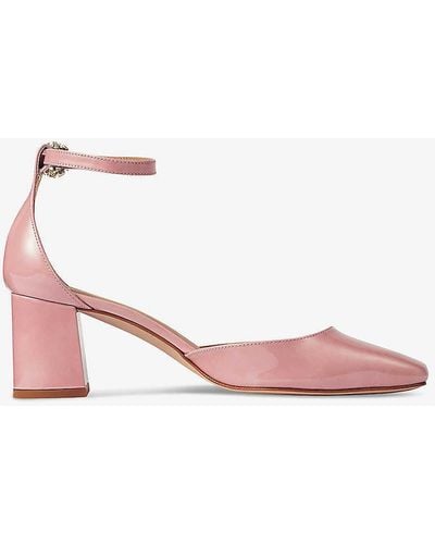 LK Bennett Darling Patent-leather Heeled Sandals - Pink
