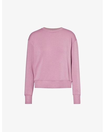 Splits59 Round-neck Relaxed-fit Stretch-woven Sweatshirt - Pink