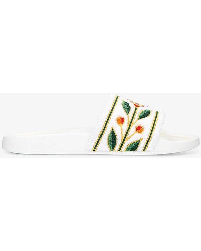 Casablancabrand Terry Brand-embroidered Woven Sliders - White