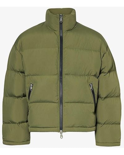 Cole Buxton Cropped Boxy-fit Shell-down Puffer Jacket - Green