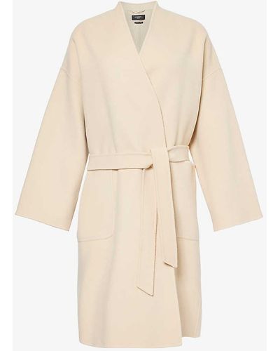 Weekend by Maxmara Wrap-around Patch-pocket Wool Coat - Natural