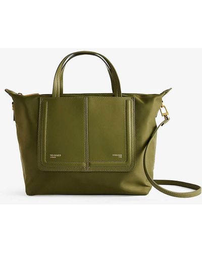 Ted Baker Voyena Logo-embossed Faux-leather Tote Bag - Green