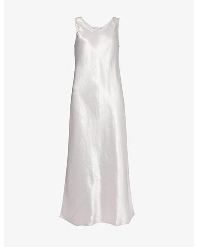 Max Mara Talete Sleeveless Satin Midi Dress - White