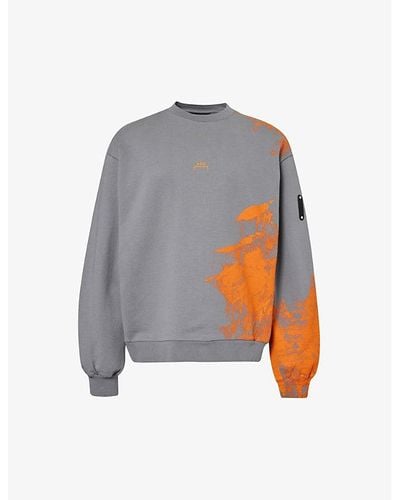 A_COLD_WALL* Brushstroke Abstract-print Cotton-jersey Sweatshirt - Grey