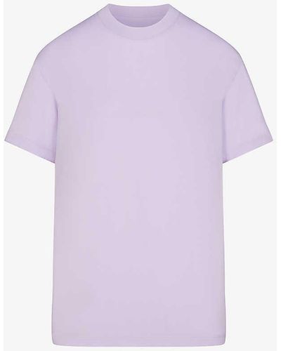 Skims Boyfriend Short-sleeve Stretch Cotton And Modal T-shirt - Purple