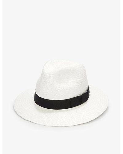 The White Company The Company Christy Contrast-band Woven Panama Hat - White