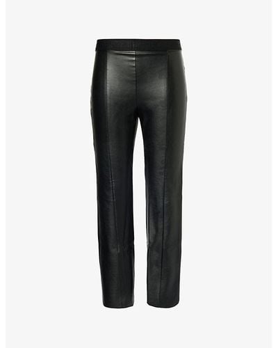 Wolford Jenna Slim-fit High-rise Faux-leather leggings - Black