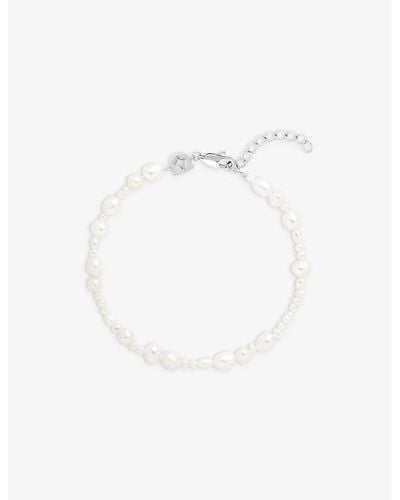 Astrid & Miyu Serenity Beaded Sterling And Pearl Bracelet - White