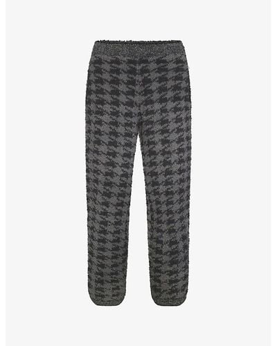 Skims Check-print Fleece jogging Bottoms - Grey
