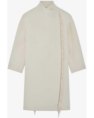 IRO Roicy Fringe-embellished Wool-blend Coat - White