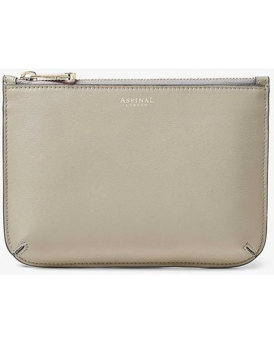 Aspinal of London Ella Medium Smooth-leather Pouch - Natural