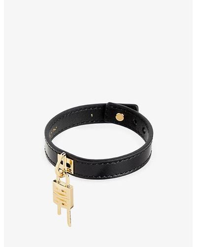 Givenchy Padlock-embellished Leather Bracelet - Black