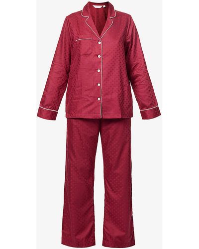 Derek Rose Kate Polka-dot Cotton Pyjamas - Red
