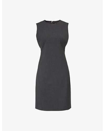 Theory Trace Sleeveless Stretch-wool Mini Dress - Black