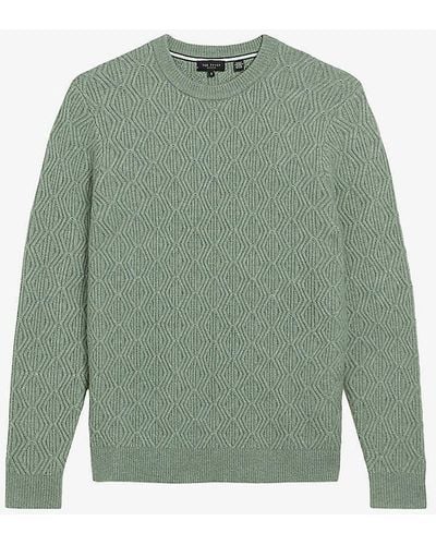 Ted Baker Atchet Cable-knitted Jumper - Green