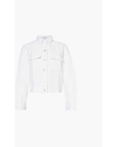 Bella Dahl Flap-pocket Linen Shirt Jacket - White