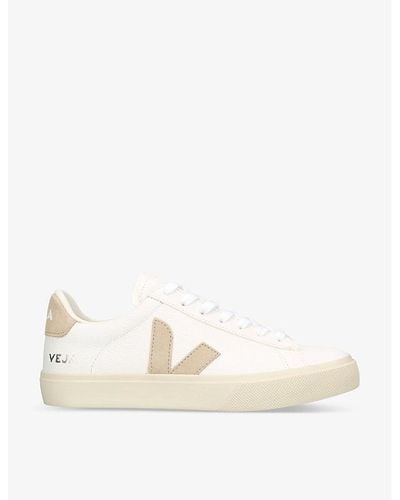 Veja Campo V-logo Leather Low-top Sneakers - Natural