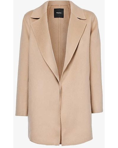 Theory Clairene Boxy-fit Wool And Cashmere-blend Jacket - Natural