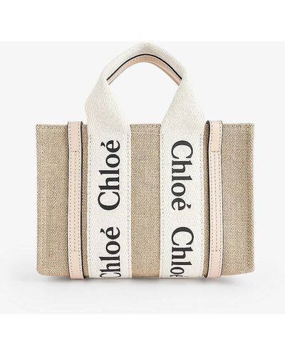 Chloé Woody Linen Tote Bag - Natural