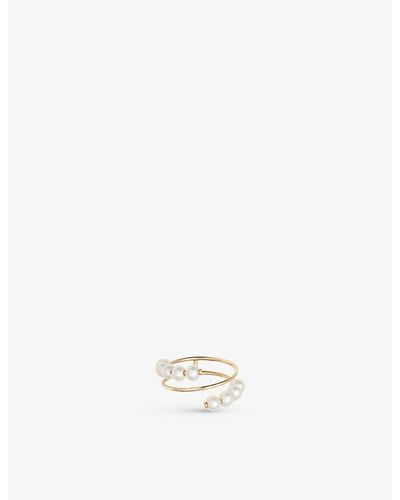 The Alkemistry Poppy Finch Baby Pearl 14ct Recycled Yellow-gold And Freshwater Pearl Ring - White