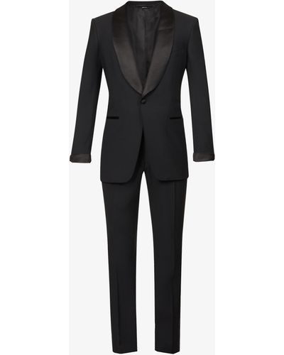 Tom Ford Shelton-fit Single-breasted Wool-blend Evening Suit - Black