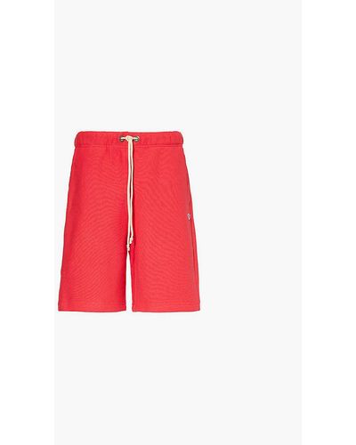 Champion Brand-embroide Drawstring-waist Cotton-blend Jersey Shorts - Red