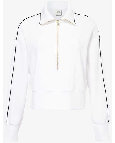 Varley Davenport Relaxed-fit Stretch-woven Sweatshirt - White