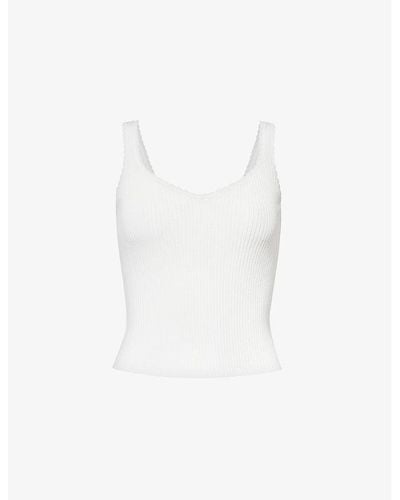 PAIGE Odile Ribbed Knitted Top - White