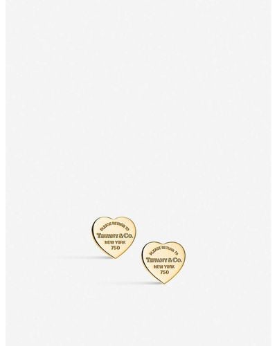 Tiffany & Co. Mini Heart Tag 18ct Gold Earrings - Metallic