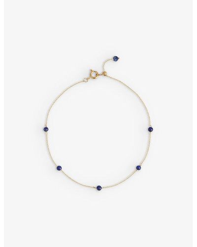 The Alkemistry Boba Blueberry 18ct Yellow-gold And Lapis Lazuli Anklet - White