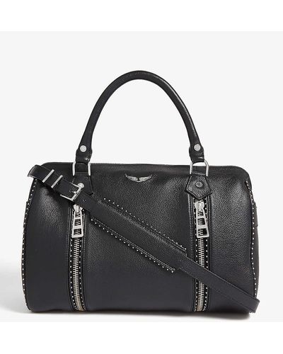 Zadig & Voltaire Sunny Studded Leather Bowling Bag - Black