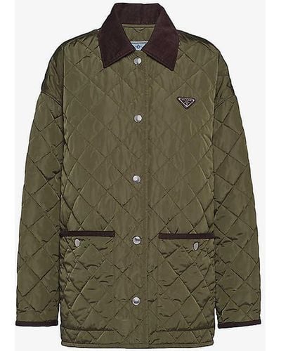 Prada Re-nylon Quilted Recycled-nylon Jacket - Green