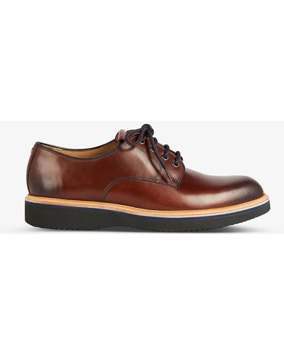 Ted Baker Tezo Logo-embossed Leather Derby Shoes - Brown
