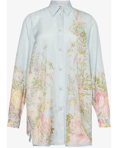 Zimmermann Floral-print Silk Shirt - White