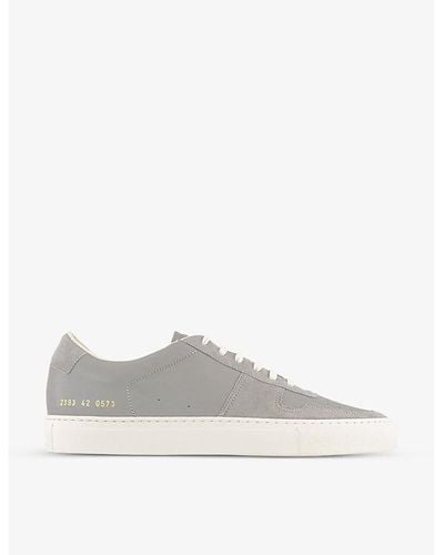 Common Projects Bball Suede And Leather Low-top Sneakers - White