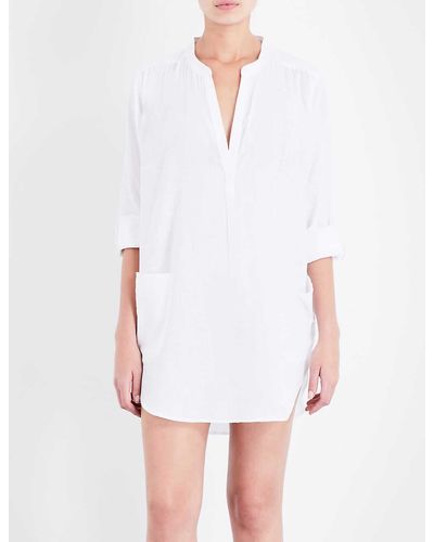 Seafolly Boyfriend Cotton Beach Shirt - White