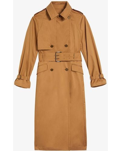 Ted Baker Maaeve Double-breasted Woven Trench Coat - Brown