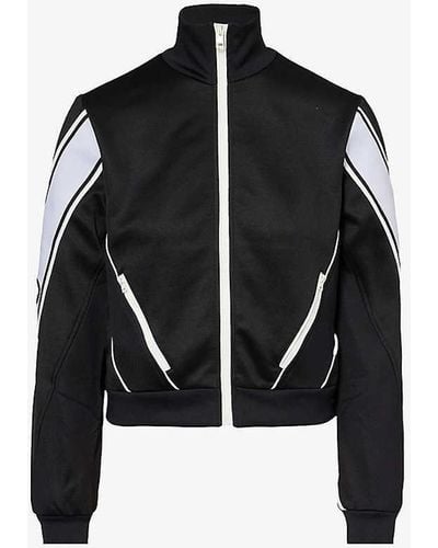 Gucci Striped Logo-embroidered Jersey Jacket - Black