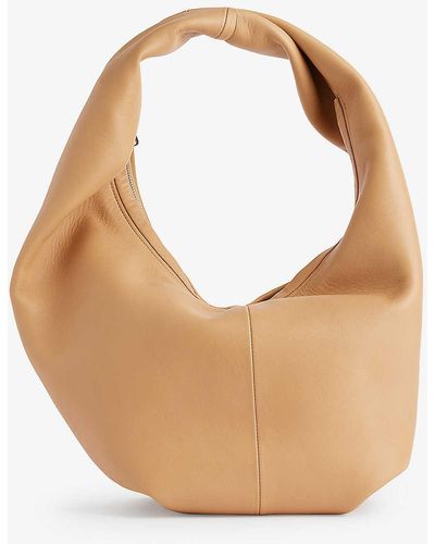 Maeden Yela Curved Leather Shoulder Bag - White