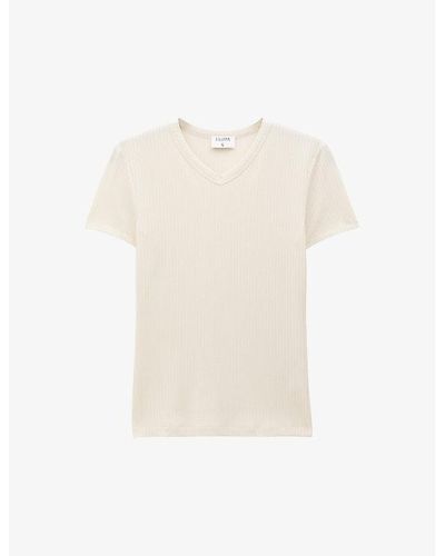 Filippa K V-neck Short-sleeved Stretch-cupro T-shirt X - White