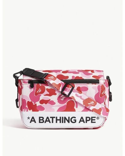 A Bathing Ape Abc Camouflage-printed Messenger Bag - Pink